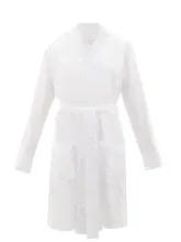 Skin - Mrs-embroidered Cotton Bridal Robe And Nightdress - Womens - Ivory