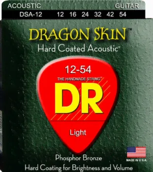 Cтруны для акустической гитары 12-54 DR DSA-12 Dragon Skin Coated-0