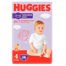 Подгузники-трусики Huggies Skin Comfort размер 4 (9-14 кг) 38 шт/товар можно забрать по 2м адресам/